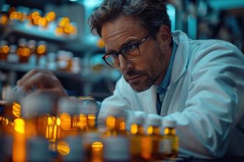 Pharmacist Scientist in a White Coat Working with Chemicals. | Image Credit: Dennis | stock.adobe.com