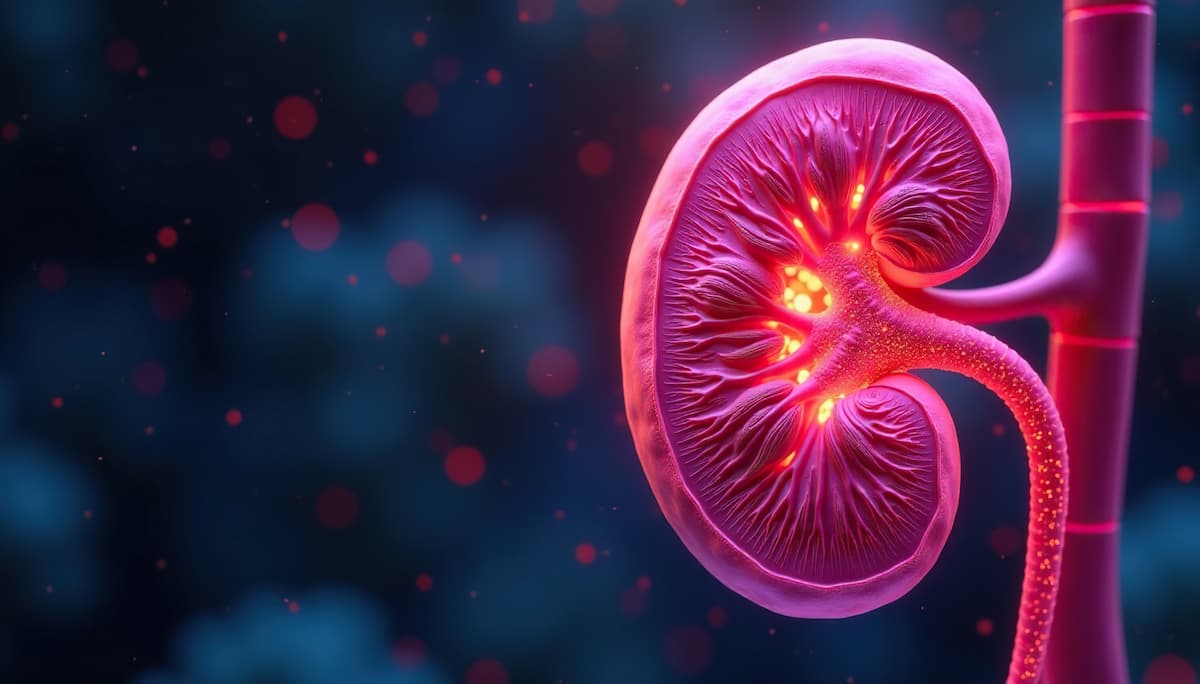 Kidney tissue with calcified and sclerotic changes, interstitial fibrosis, kidney damage, renal dysfunction