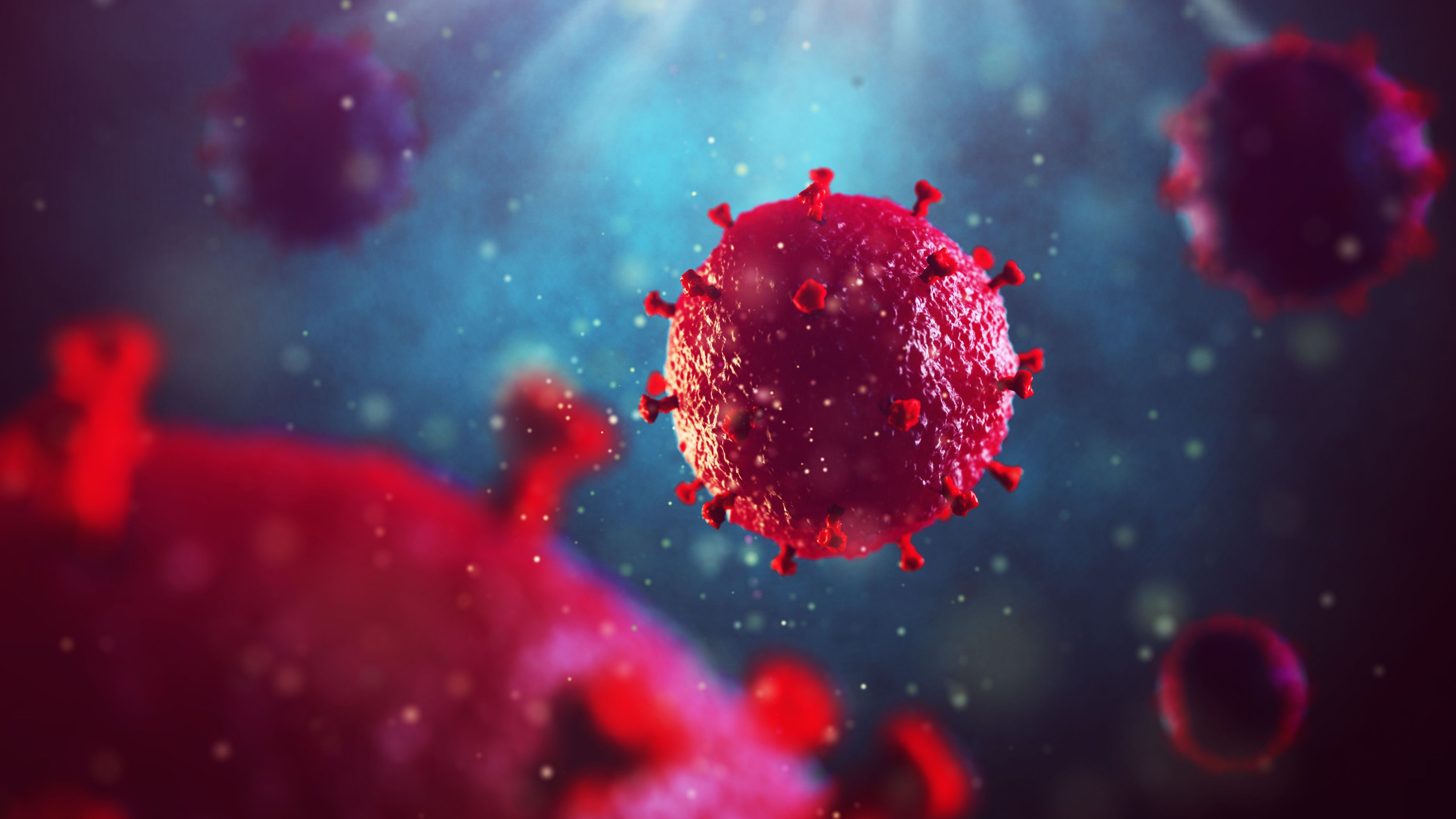 3D illustration of HIV