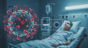 Human metapneumovirus HMPV molecular closeup in 3d rendering with hospital setting for healthcare visuals and respiratory disease awareness - Image credit: Loki Stock | stock.adobe.com