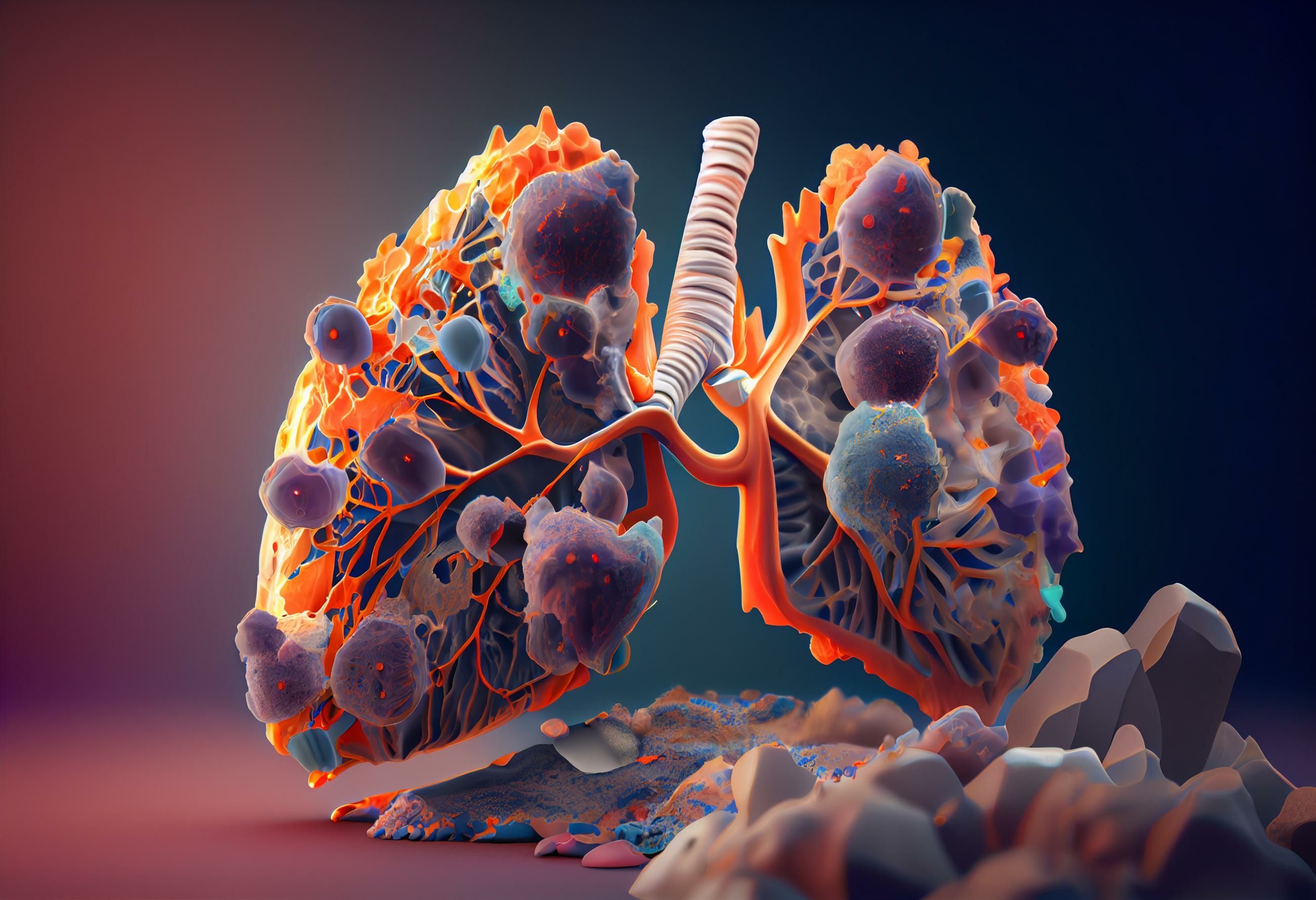 3D depiction of KRAS G12C mutation in non-small cell lung cancer | Image Credit: © Aiden - stock.adobe.com