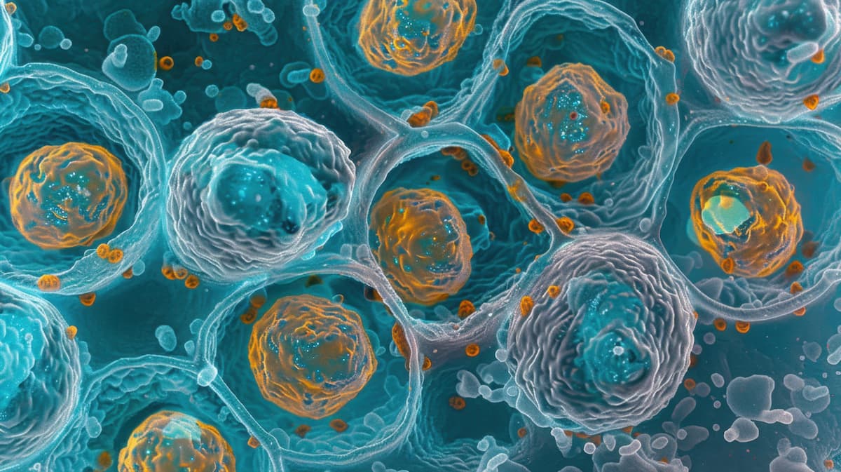 Small Cell Lung Cancer Cells: Featuring small, rapidly dividing cells, this lung cancer type is aggressive due to its tendency for early metastasis.