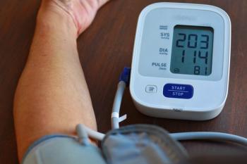 Health check blood pressure and heart rate at home with digital pressure found very high blood pressure test results.Hypertesive Urgency.Need some medicine.Health and Medical concept.