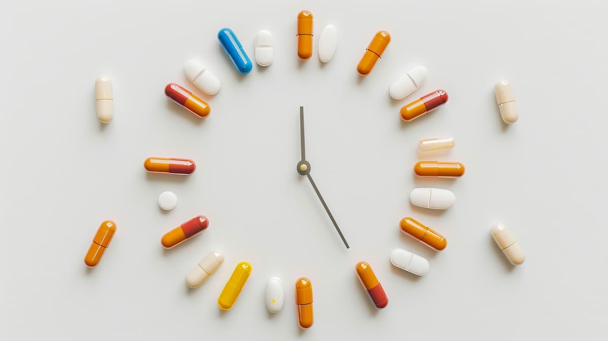 Precise Pill Time Clock Face Capsules for Medication Management