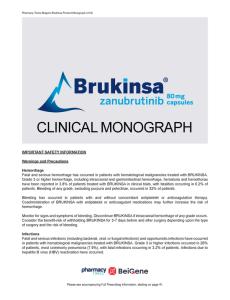 Brukinsa® zanubrutinib 80mg capsules: Clinical Monograph