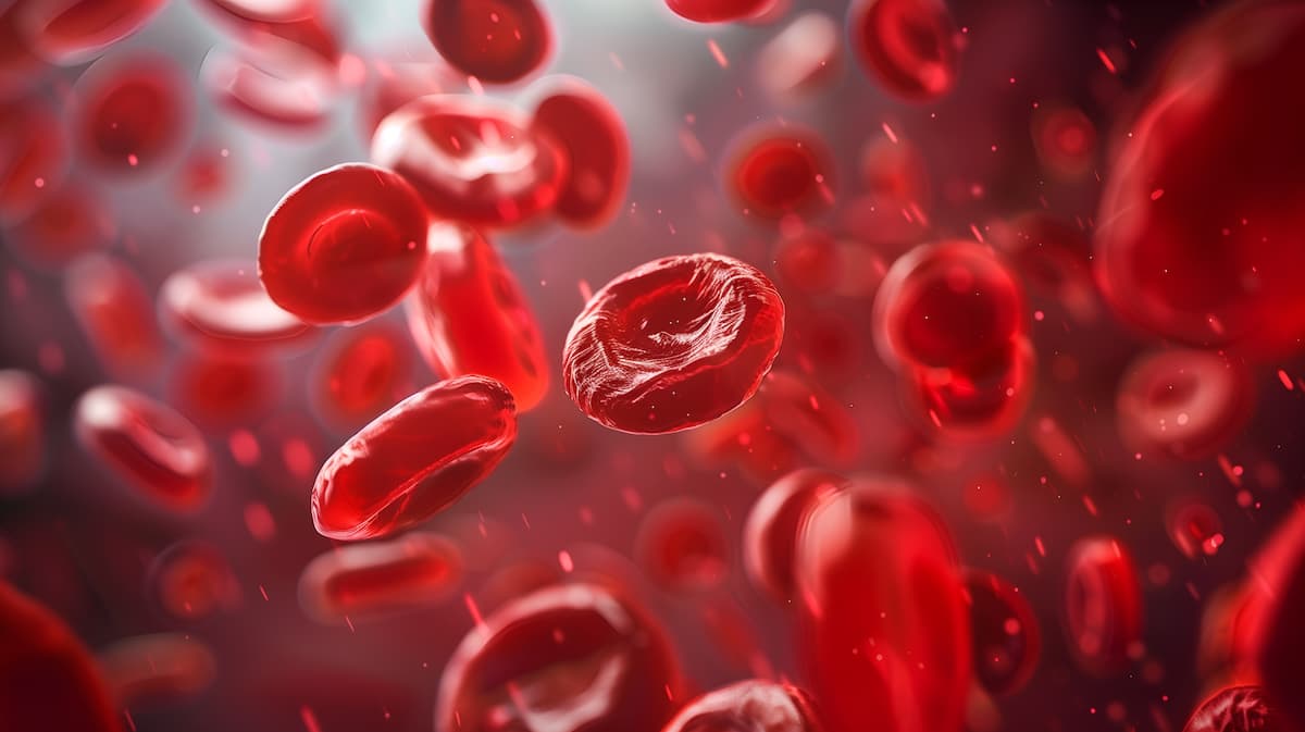 red blood cells erythrocytes close-up. Scientific medical background