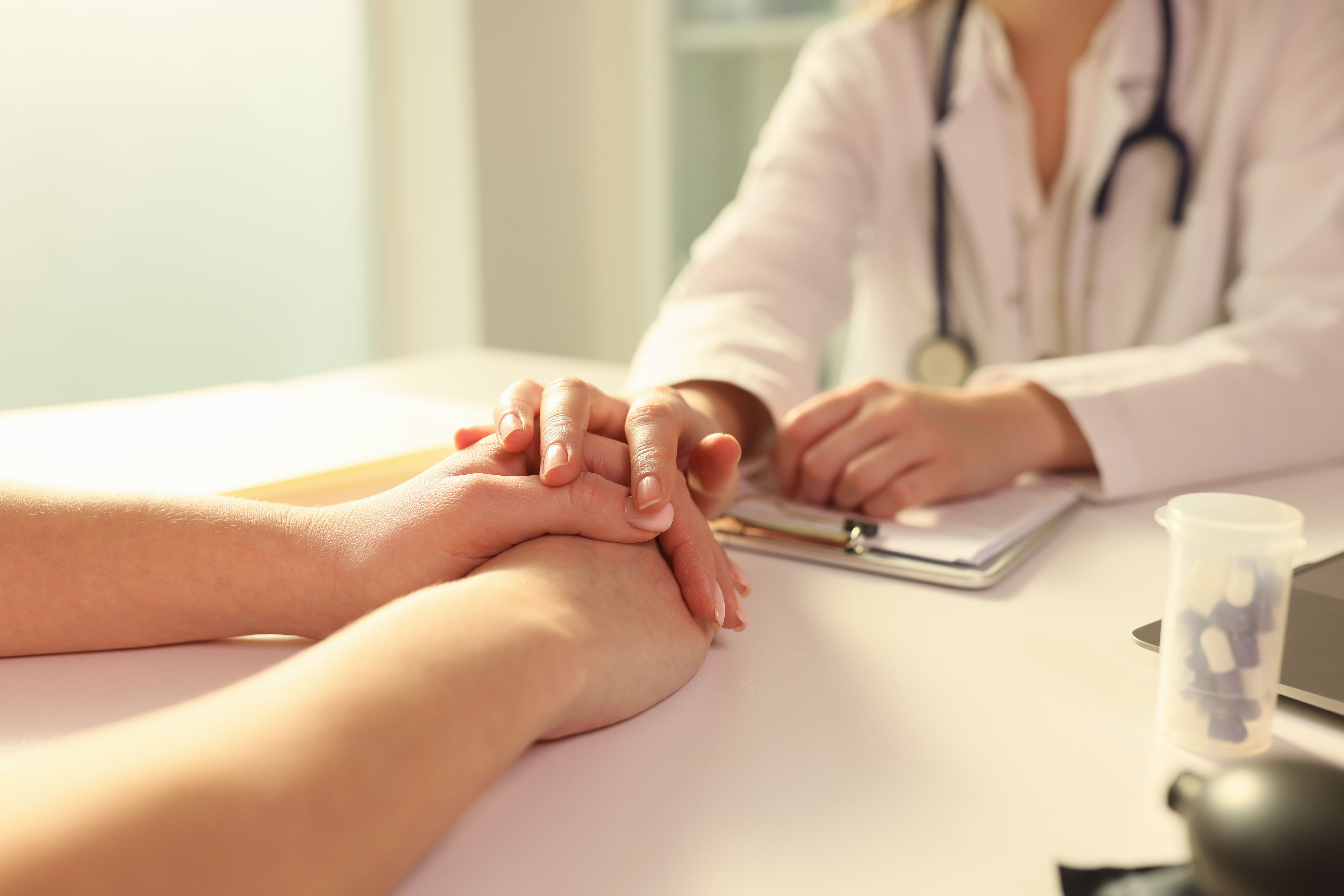 Health care provider supporting patient