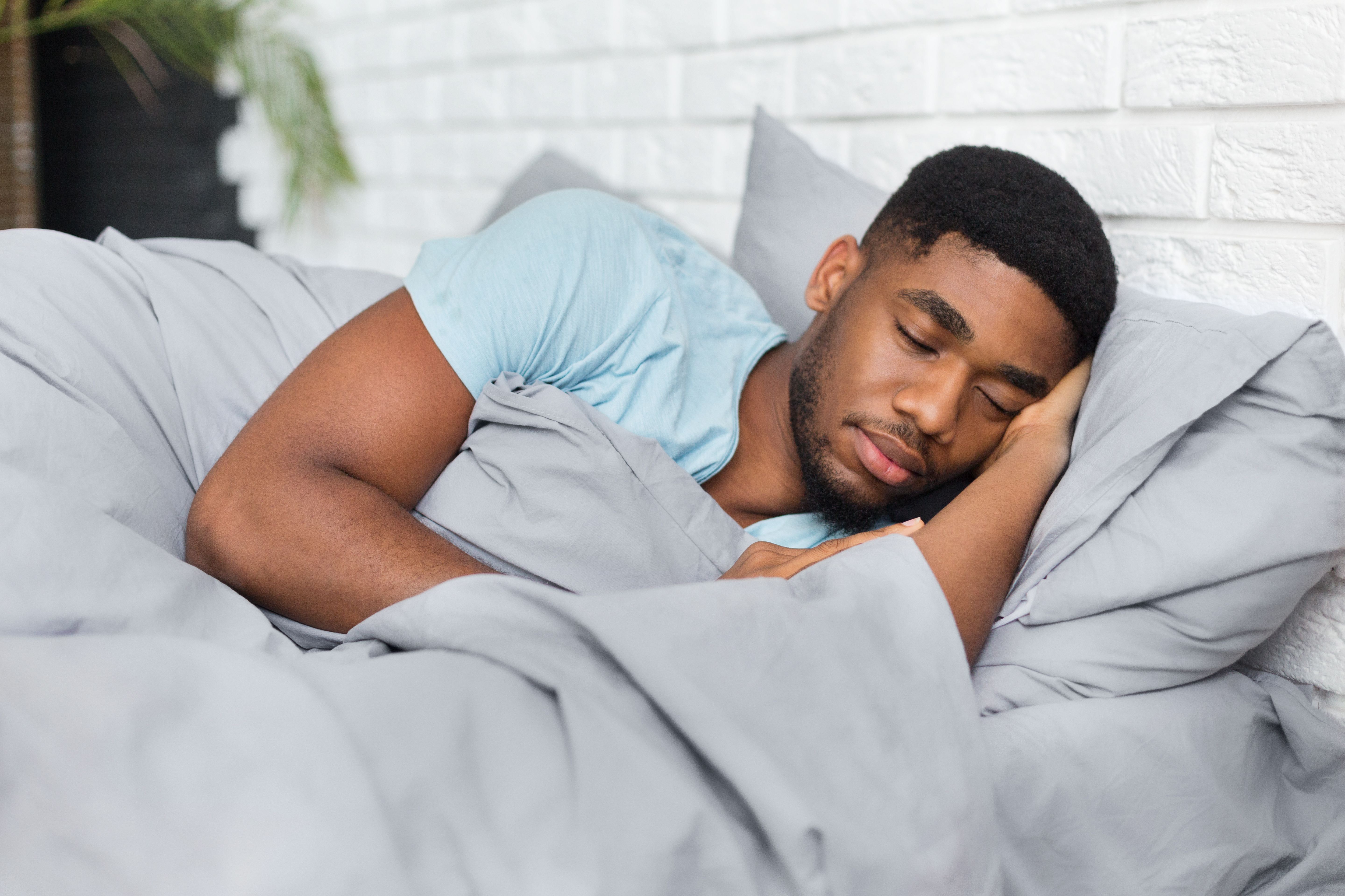 Man sleeping. inbed