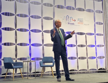 Kevin Davies, PhD, executive editor of The CRISPR Journal and GEN Biotechnology, discusses the potential of CRISPR technology during the keynote address at the ACCC Annual Meeting & Cancer Center Business Summit in Washington, DC.