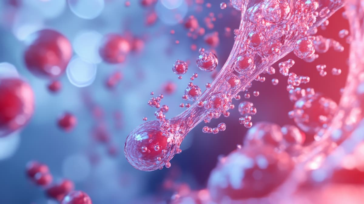 LDL (Bad) lipoprotein (cholesterol) in the blood flow – Closeup view 3d illustration
