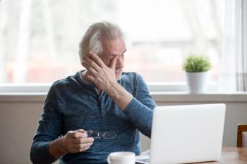 Fatigued mature old man taking off glasses suffering from tired dry irritated eyes after long computer use, senior middle aged male feels eye strain problem or blurry vision working on laptop at home - Image credit: fizkes | stock.adobe.com