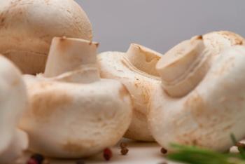 Macro shot of white button mushrooms close up - Image credit: Mediaphotos | stock.adobe.com