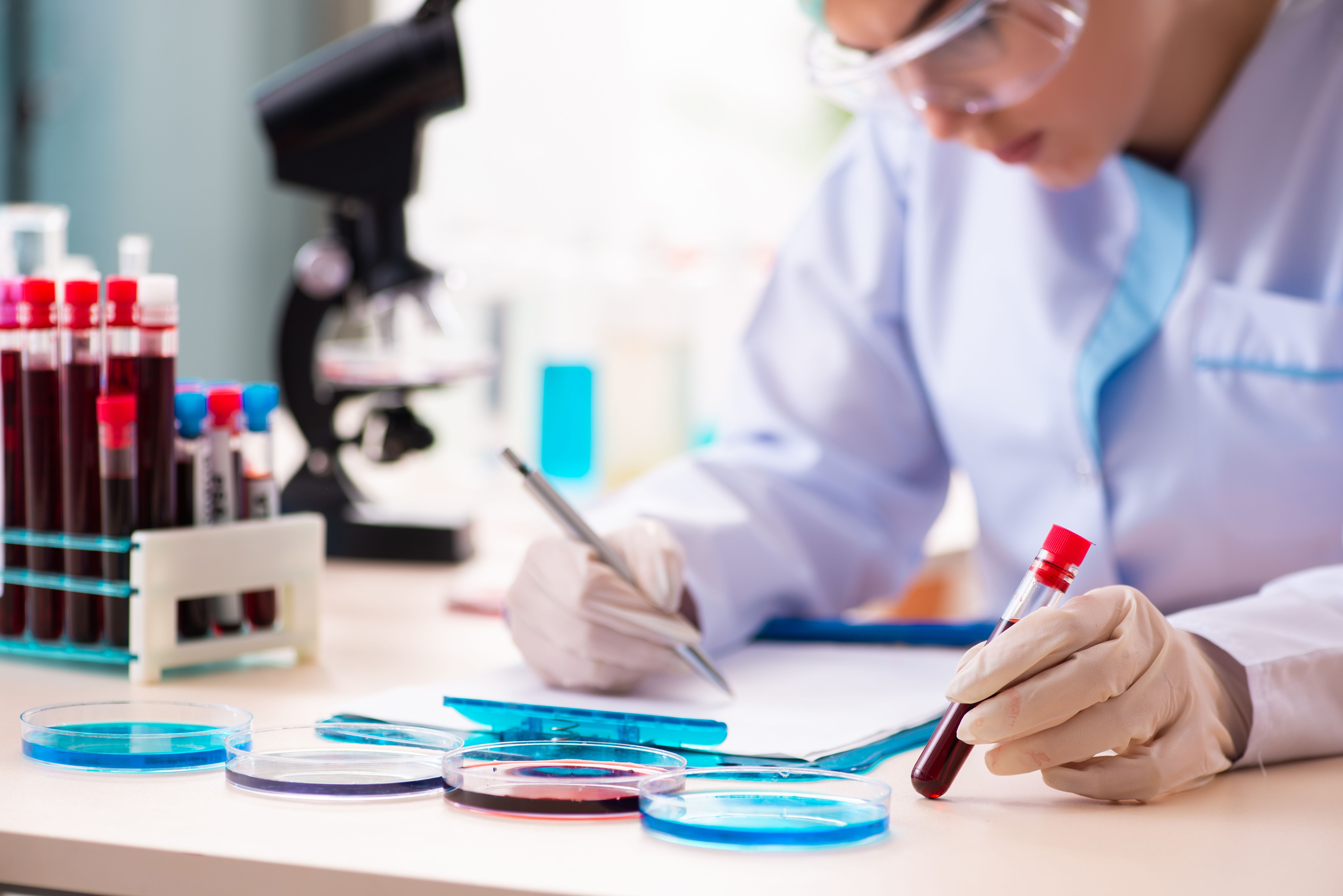 Health care professional working in a lab