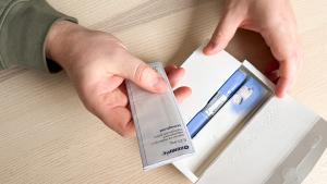 A pair of hands present an Ozempic box unveiling health's secret during International Self-Care Day introspection; Ozempic, GLP 1, Semaglutide, January 5 2026, Subotica, Serbia