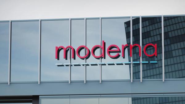 New York, USA - November 11, 2023 Moderna only editorial Stock information on the logo of the office facade - Image credit: StockMarketVisuals | stock.adobe.com