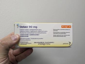 Prague, Czech Republic - August 28 2024: STELARA box with USTEKINUMAB active substance by JANSSEN, used for psoriasis, Crohn’s disease, and ulcerative colitis.