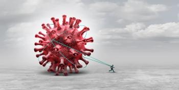 Long Covid syndrome and coronavirus pandemic symptoms that persist as a burden concept or being tied trapped as a hauler of a virus infection.
