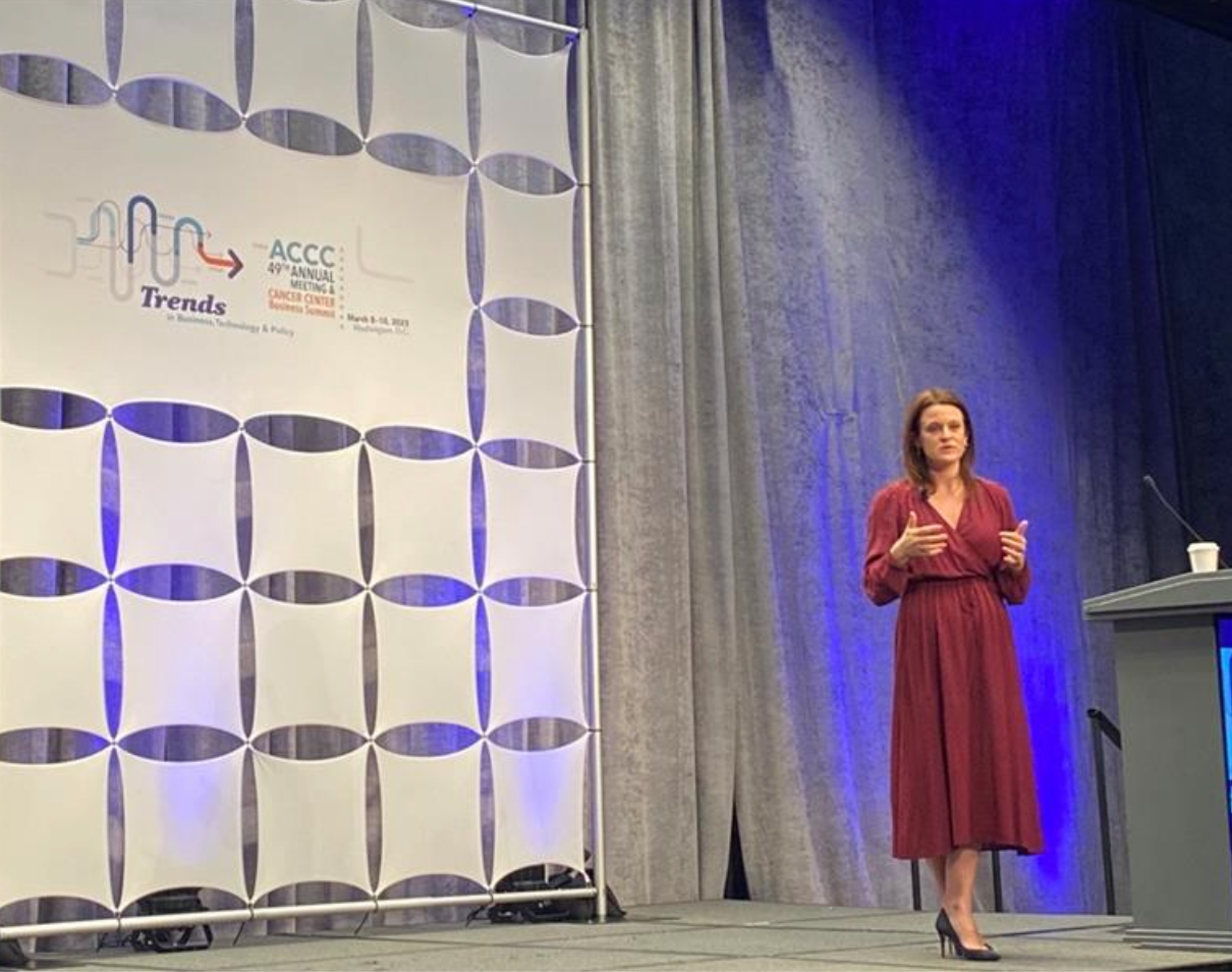 Danielle M. Carnival, PhD, White House Cancer Moonshot coordinator during the “Cancer Moonshot Update” session at the ACCC Annual Meeting & Cancer Center Business Summit in Washington, DC.