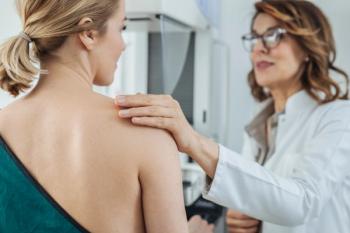Patient receiving mammogram -- Image credit: LStockStudio | stock.adobe.com