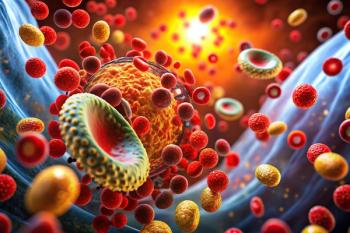 3D Render of Cholesterol Molecules and Blood Cells, Copy Space