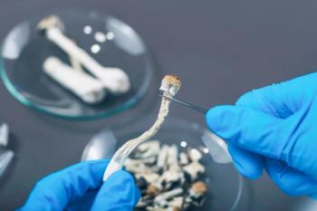 Medical professional prepares micro doses of psilocybin