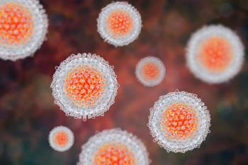 Hepatitis C virus model, 3D illustration. A virus consists of a protein coat, capsid, surrounding RNA and outer lipoprotein envelope with 2 types of glycoprotein spikes, E1 and E. - Image credit: Dr_Microbe | stock.adobe.com