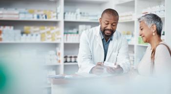 Pharmacy, medicine and senior woman consulting pharmacist on prescription. Healthcare, shopping and elderly female in consultation with medical worker for medication box, pills or product in store- Image credit: C Daniels/peopleimages.com | stock.adobe.com