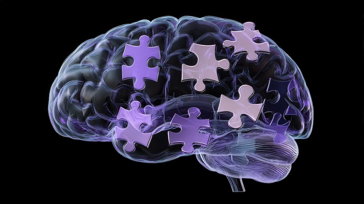 Alzheimer s Awareness Concept Human Brain with Missing Puzzle Pieces