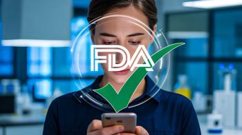 Person in lab using smartphone with digital fda logo and green checkmark symbolizing medical approval, research validation, and innovation | Image Credit: Zologhraphy | stock.adobe.com
