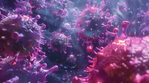 Adeno-associated viruses (AAV) are small, non-pathogenic viruses, 3D render, 16:9 - Image credit: Christian Bunge | stock.adobe.com