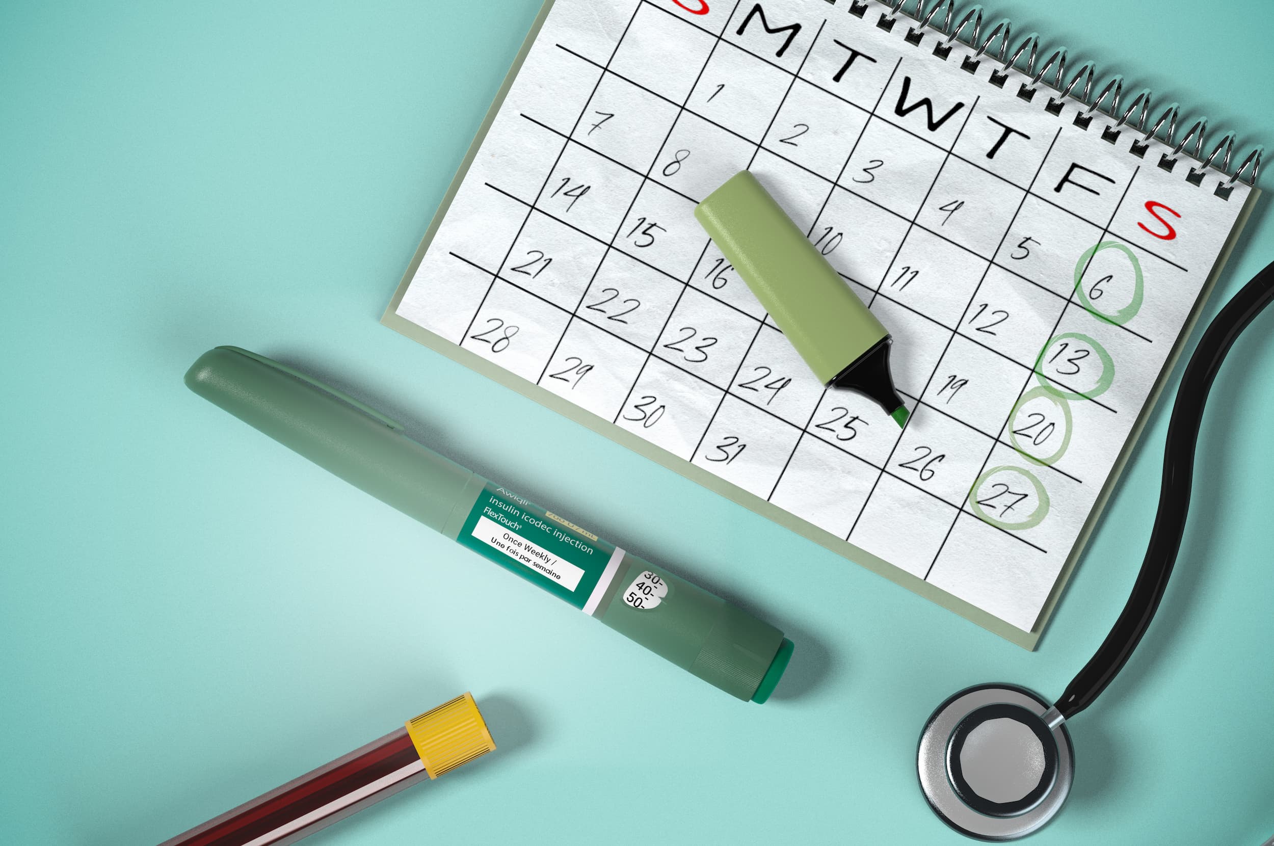 Insulin icodec is a once-weekly basal insulin analogue designed to cover the basal insulin requirements for a full week with a single subcutaneous injection