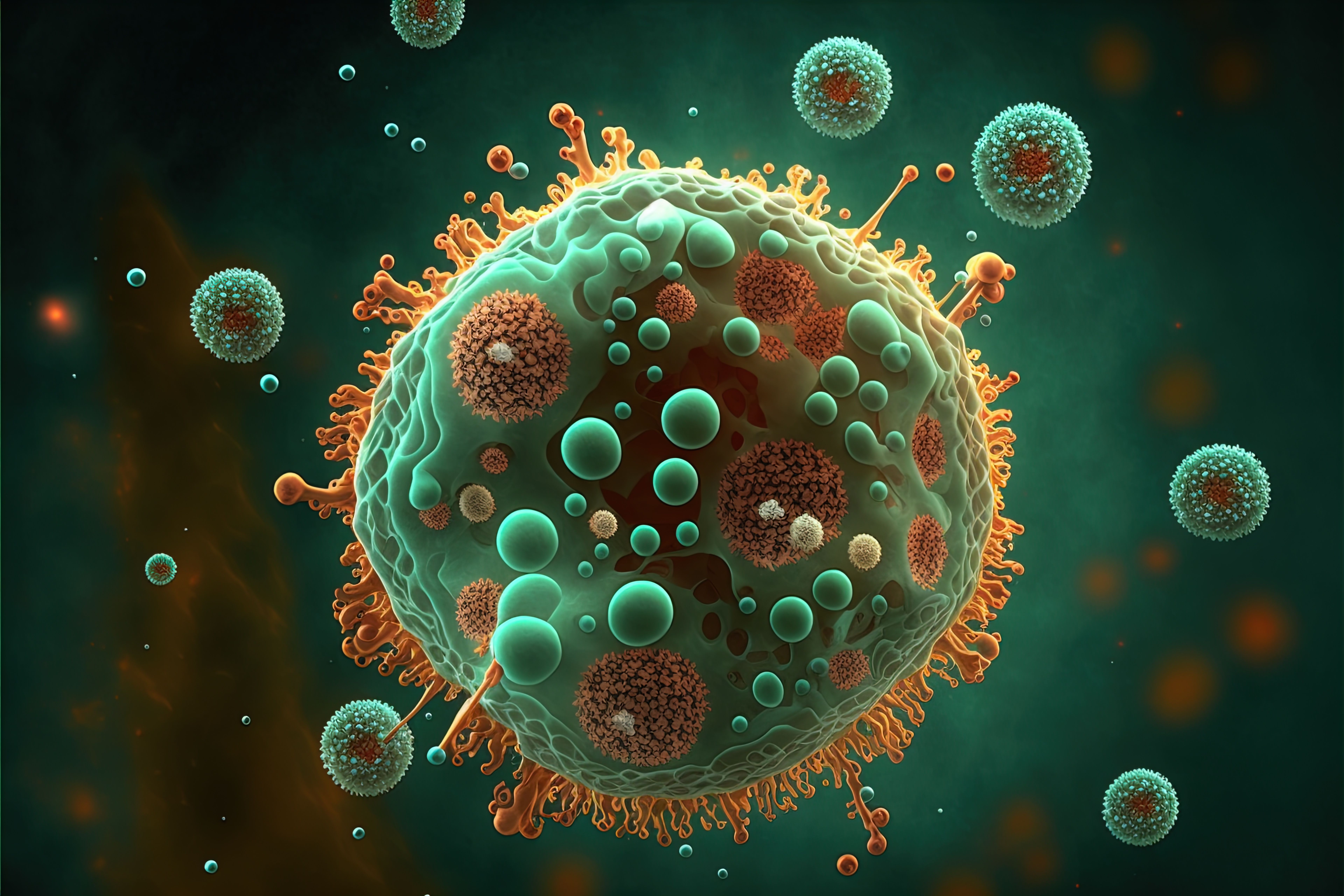 Medical Diagnosis: Disseminated Coccidioidomycosis - Close-up Illustration of Fungal Infection in 8K created with generative ai technology - Image credit: Digital Vision Lab | stock.adobe.com