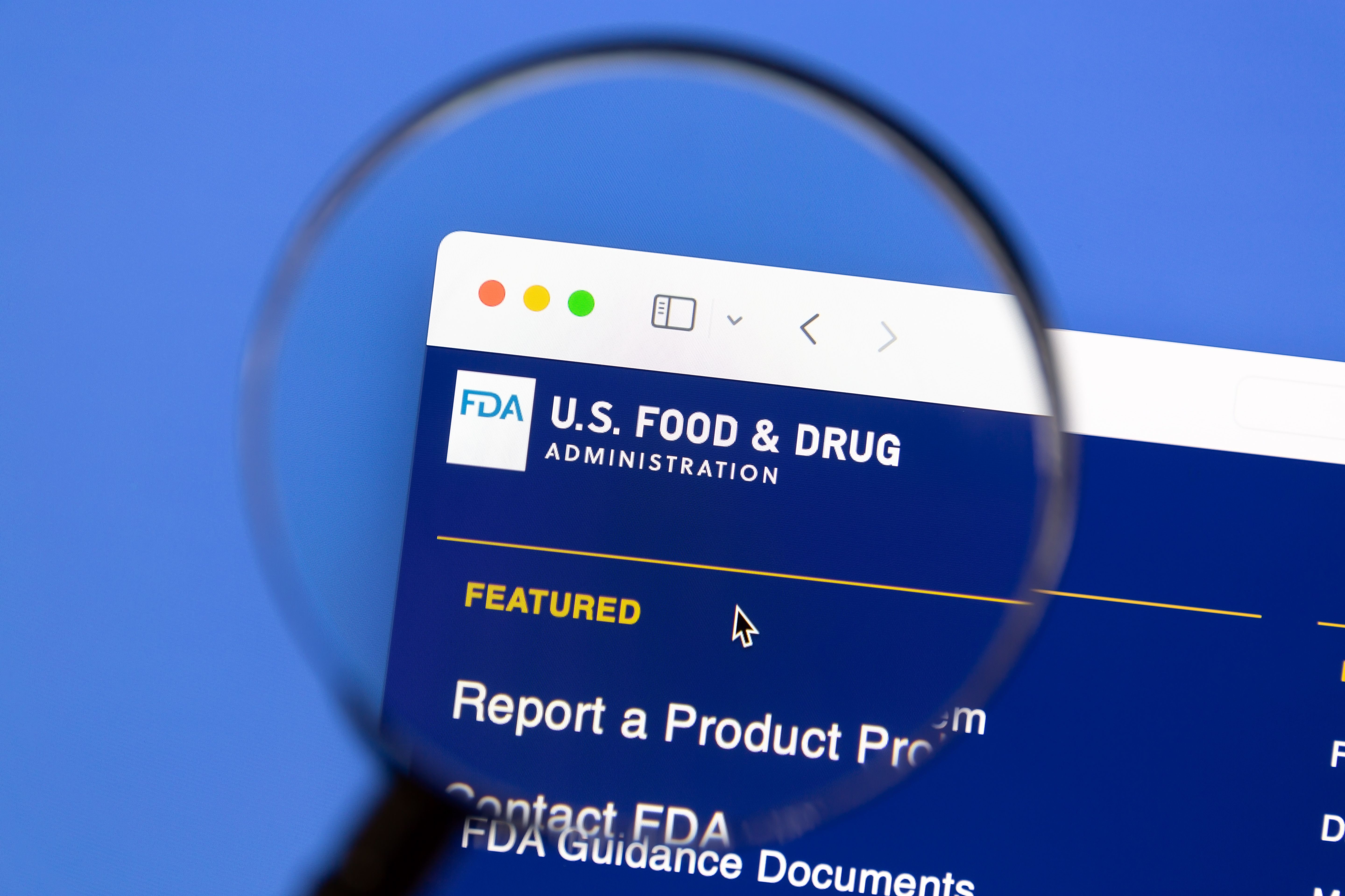 US FDA homepage on laptop -- Image credit: IB Photography | stock.adobe.com