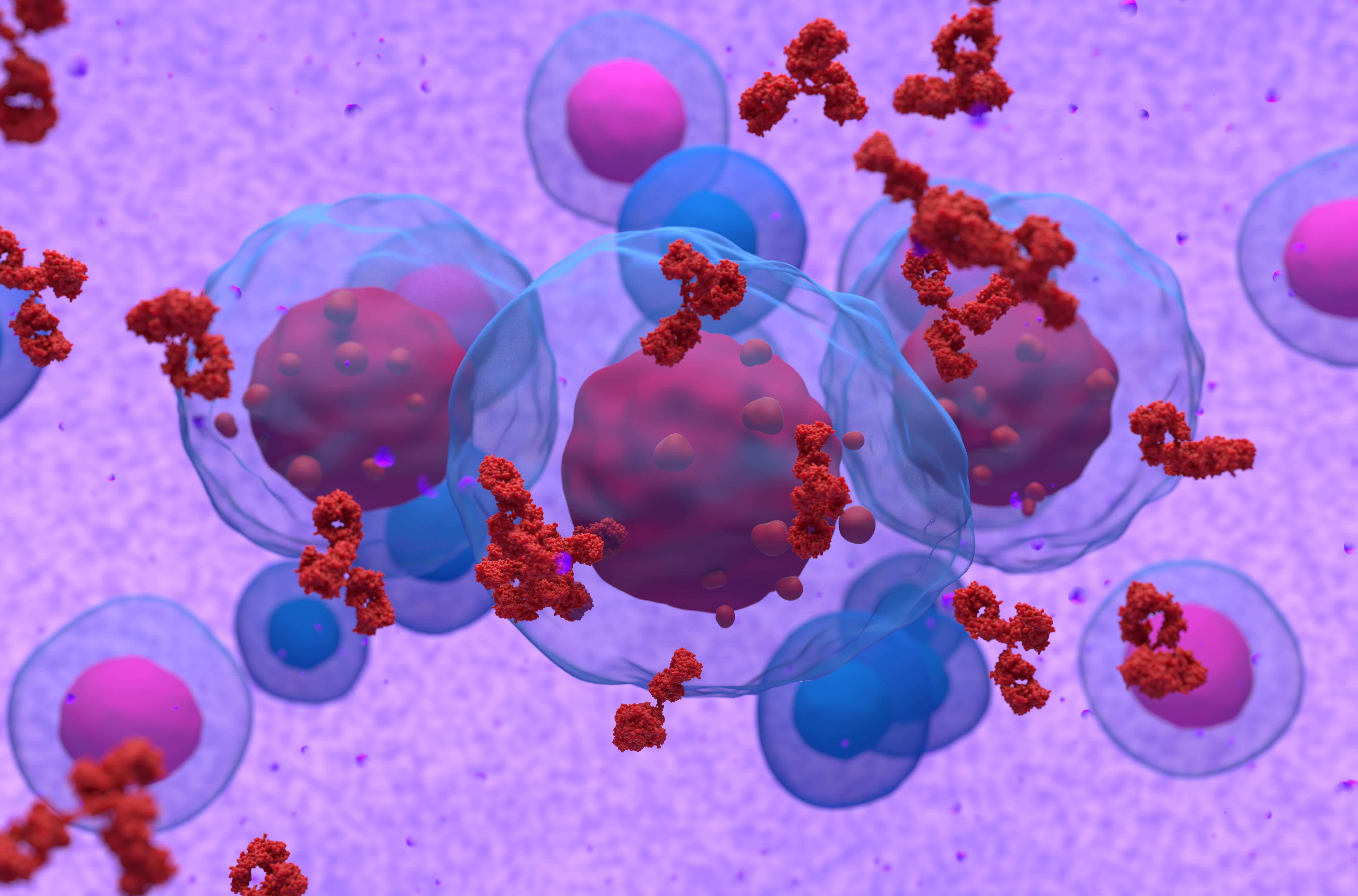 Abnormal plasma cell or b-cell in multiple myeloma emitting paraprotein 3d illustration | Image Credit: LASZLO | stock.adobe.com