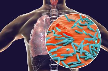 Secondary tuberculosis in lungs and close-up view of Mycobacterium tuberculosis bacteria, 3D illustration - Image credit: Dr_Microbe | stock.adobe.com