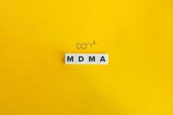 MDMA banner and concept. Block letters on bright orange background. Minimal aesthetics.