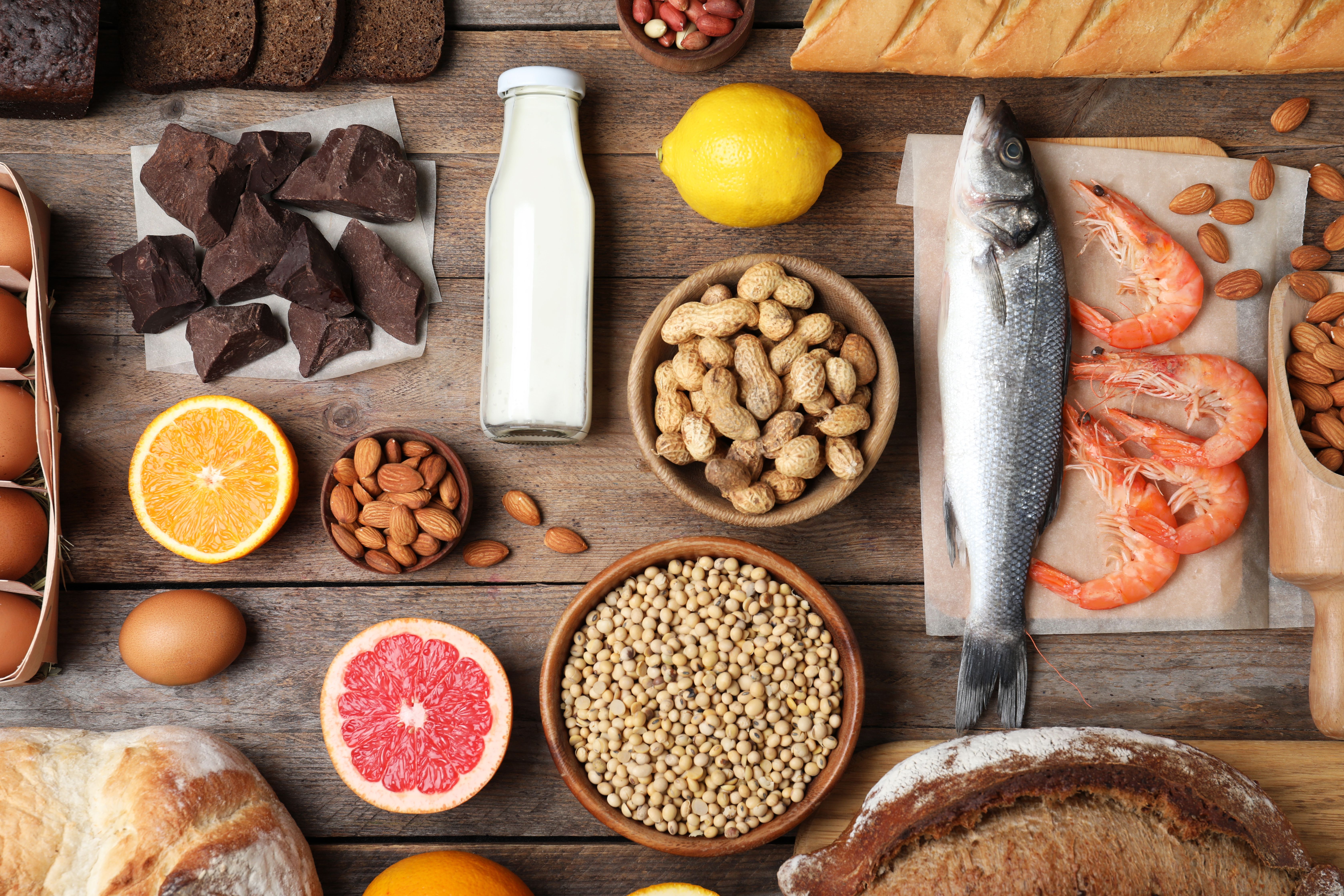 Сильные продукты. Пищевые аллергены. Пищевая непереносимость. Пищевые аллергены фото.