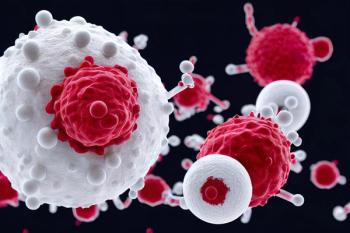 B cell, white blood cell 3D, type of lymphocyte interacting with a virus. Adaptive immune response, CAR T cell therapy. B cell is humoral immunity component of the immune system producing antibodies