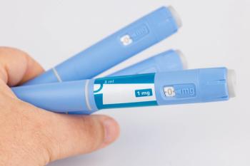 Isolated horizontal image of GLP-1 Semaglutide therapy injection pens - Image credit: Shutterly | stock.adobe.com