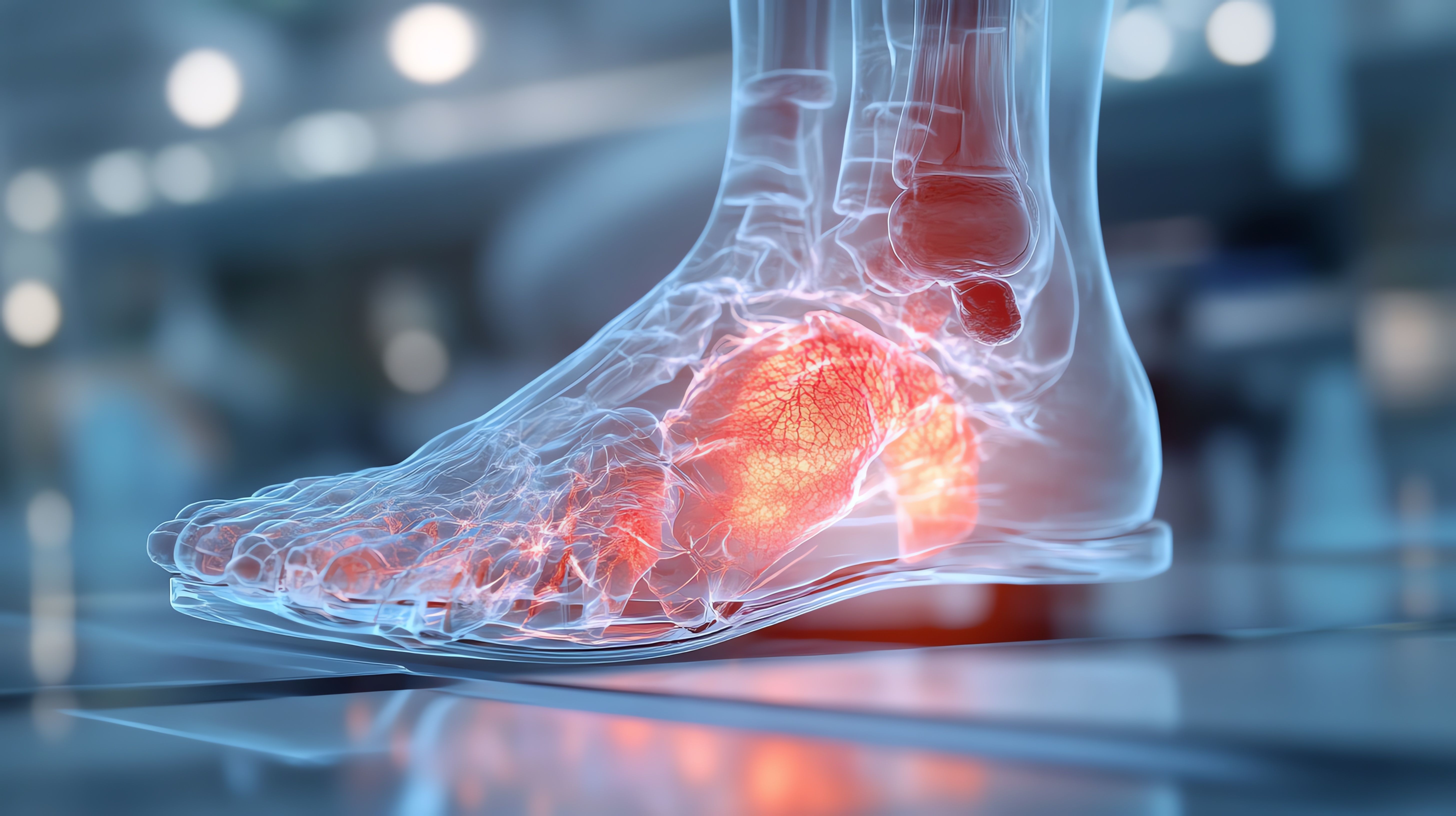 A crosssection of a foot showing the progression of diabetic foot ulcers - Image credit: Moviebirth | stock.adobe.com