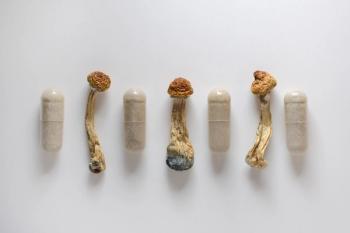Micro dosing concept. Dry psilocybin mushrooms as natural herbal pills on white background. Psychedelic magic mushroom as medical supplement. | Image Credit: Cannabis_pic | stock.adobe.com