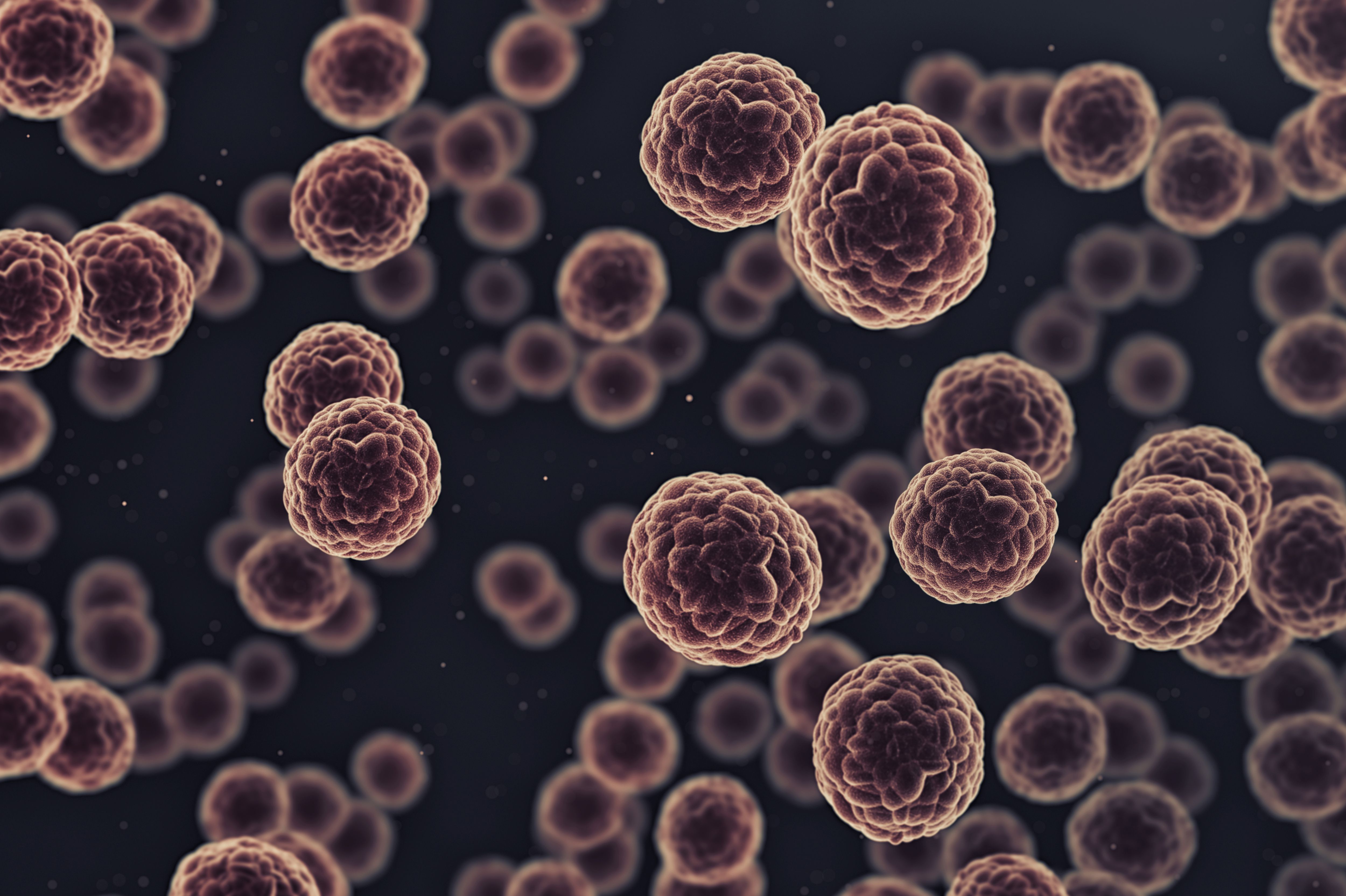 Microscopic view of cancer cells