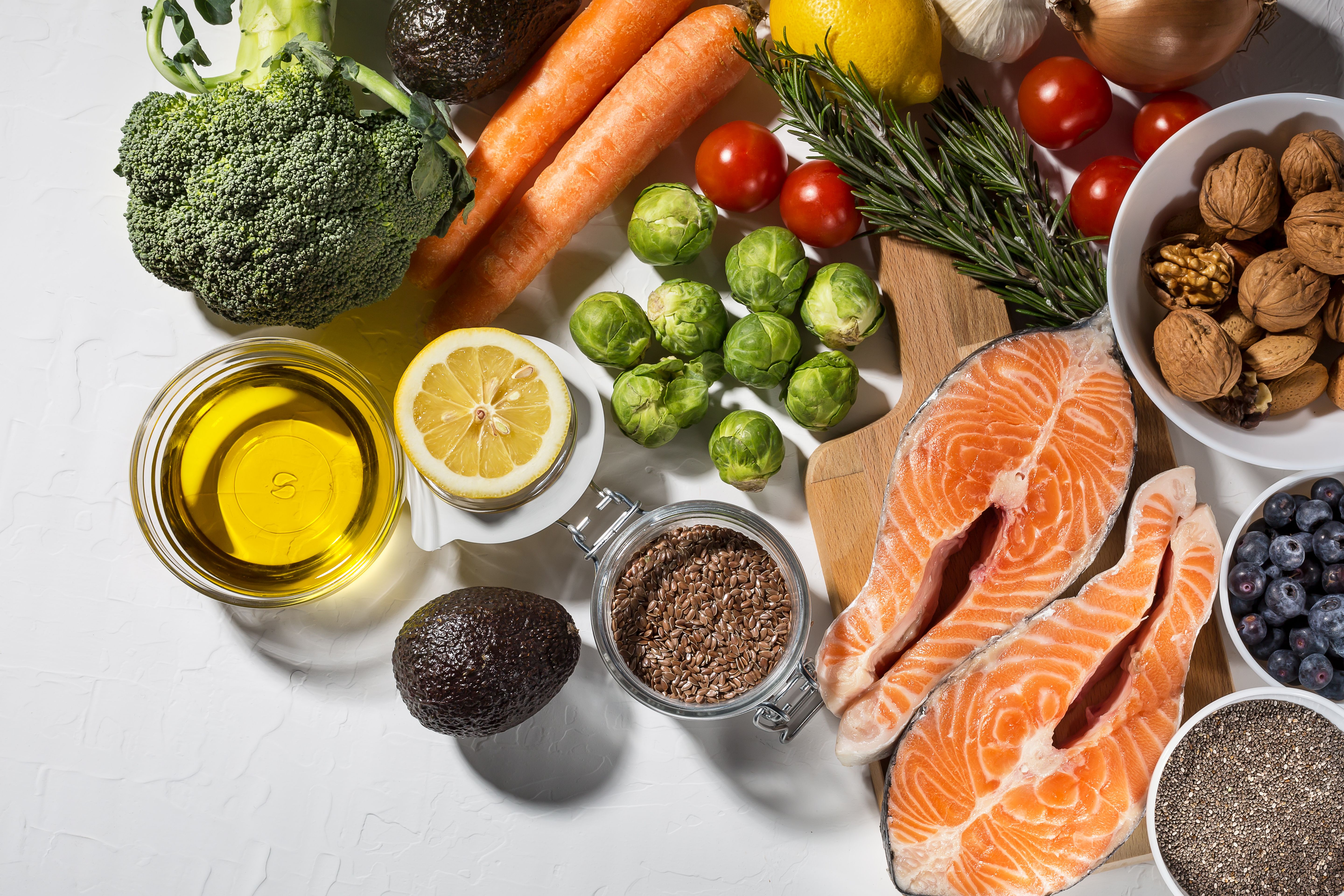 Freshly selection of healthy foods for keto diet - Image credit: Rodica Ciorba | stock.adobe.com