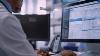 Pharmacist accessing EMR | Image credit: @ Justlight - stock.adobe.com