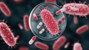 AI-generated image of bacteria being treated with antibiotics -- Image credit: Arush | stock.adobe.com