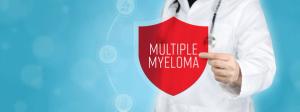 Multiple myeloma. Doctor holding red shield protection symbol surrounded by icons in a circle. Medical word | Image Credit: MQ-Illustrations | stock.adobe.com