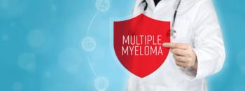 Multiple myeloma. Doctor holding red shield protection symbol surrounded by icons in a circle. Medical word | Image Credit: MQ-Illustrations | stock.adobe.com