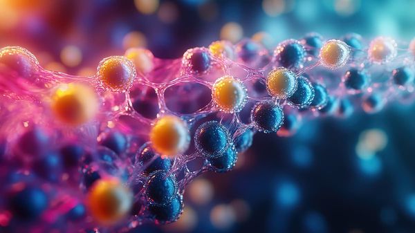 Cell membrane phospholipid structure with iridescent lipid layer effect for medical research backdrop