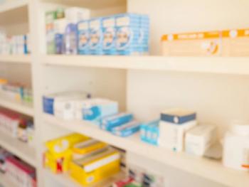 Pharmacy shelves