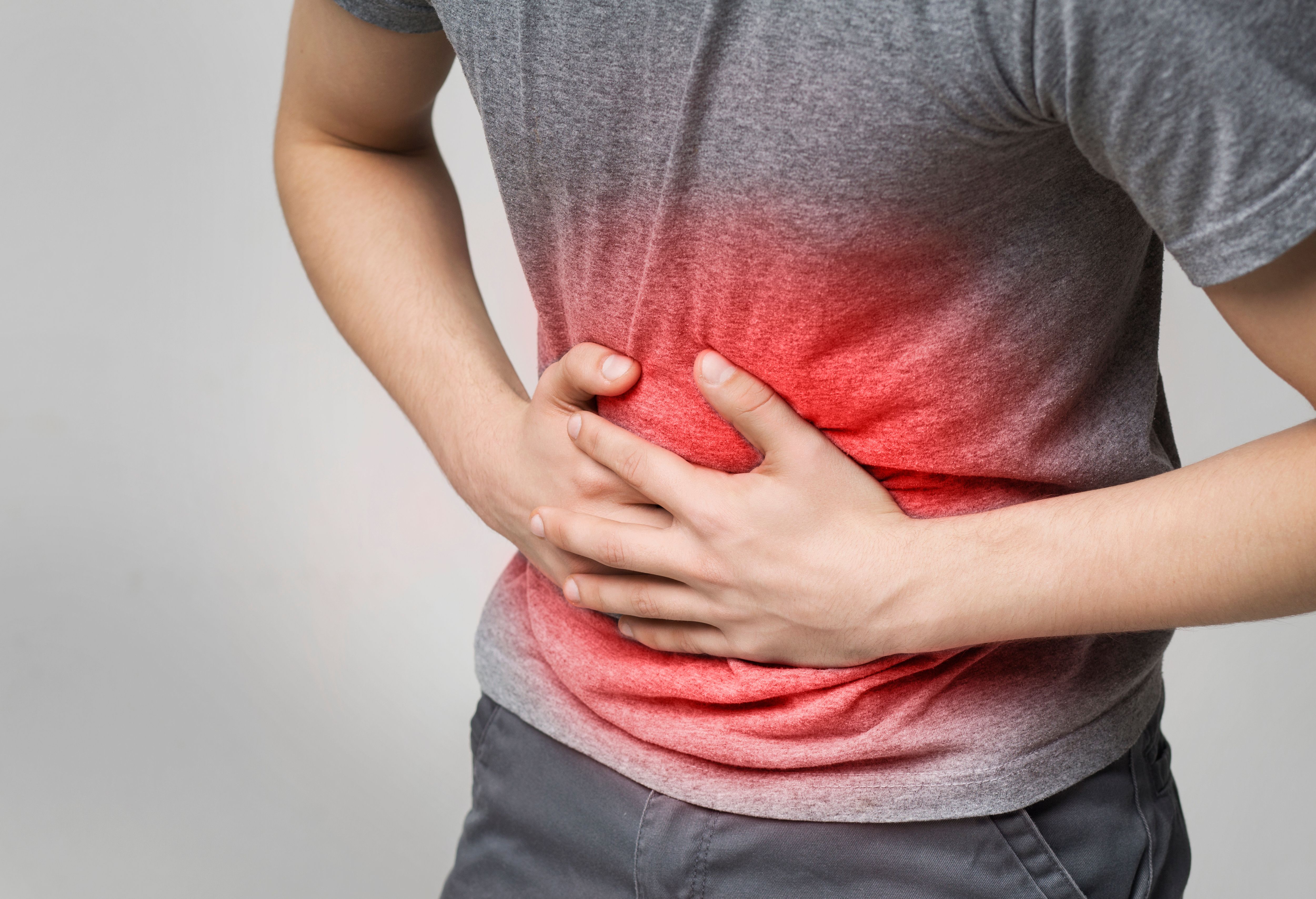 Man with stomach pain